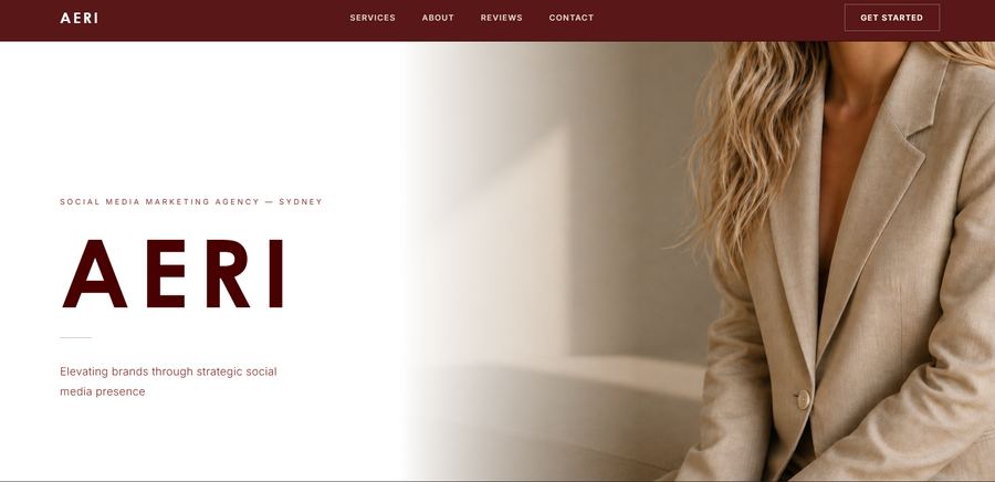 Aeri social media agency website built by Reeksy Websites